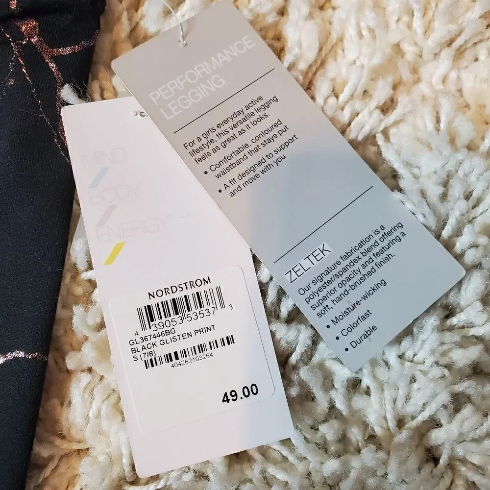 ZELLA Black Glisten Leggings - Sz. Small (7-8)